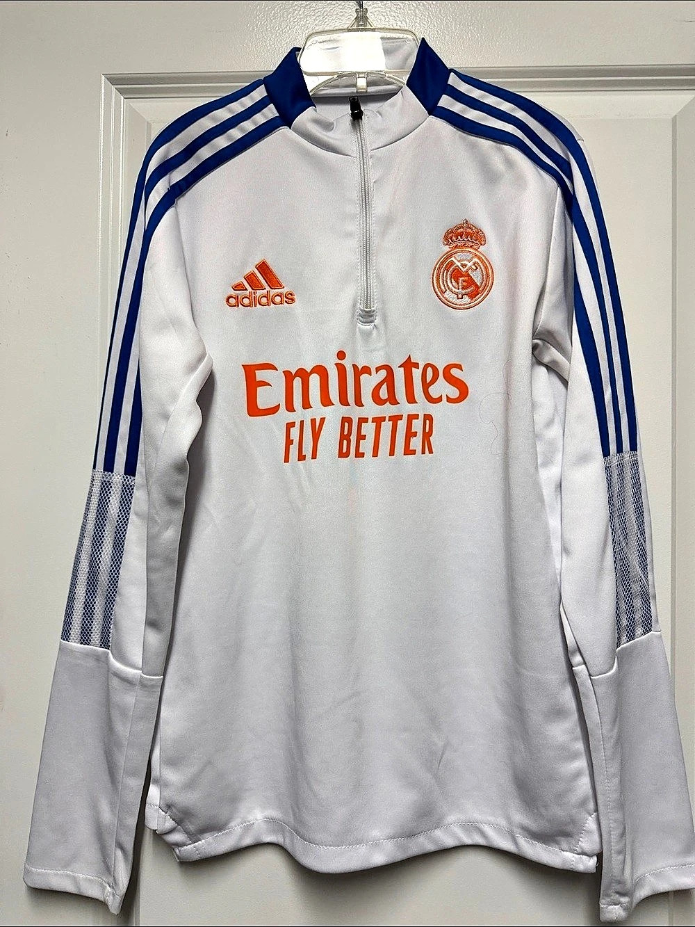 adidas Real Madrid Primegreen training jersey Men's White & Blue Medium